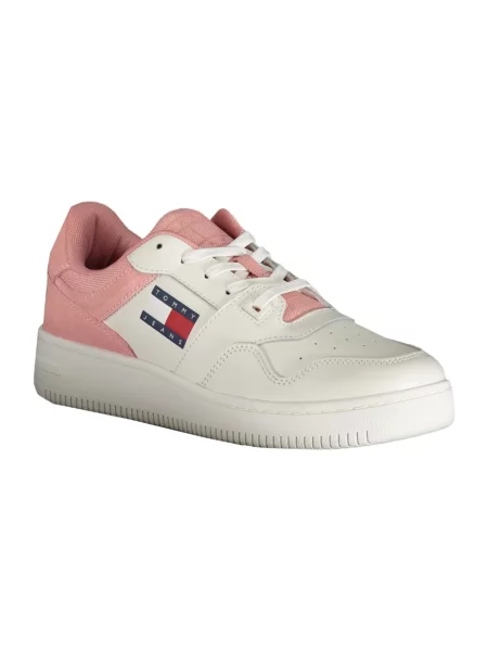 Wielobarwność trampki Tommy Jeans retro skórzane białe