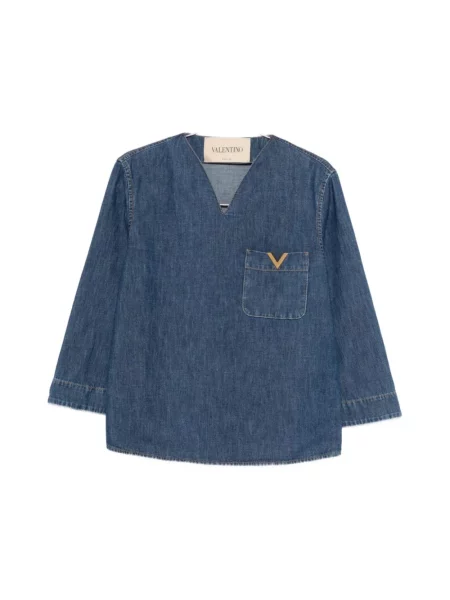 Bluzka Valentino z autografem niebieska