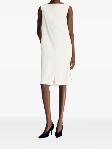 Rochie midi Loulou De Saison fără mâneci alb