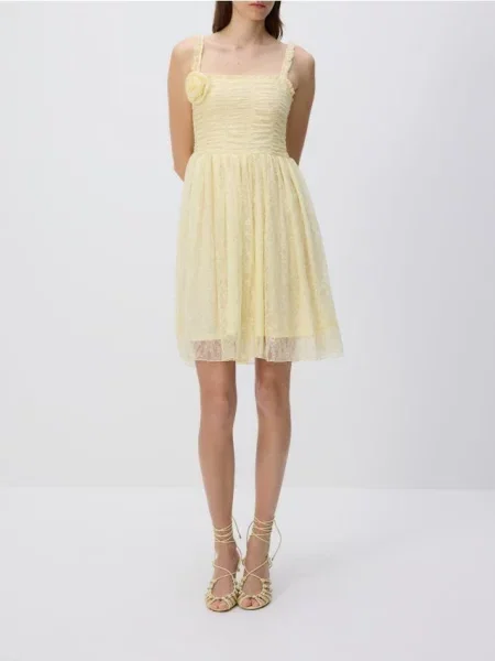 Reserved Мереживна сукня світло-жовтий жовта