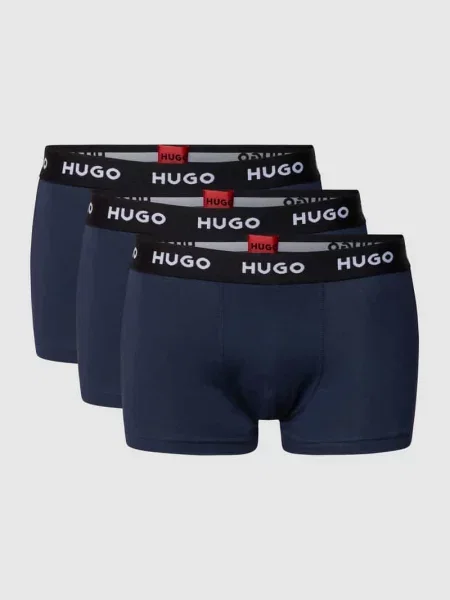 Obcisłe bokserki z detalami z logo w zestawie 3 szt. Hugo niebieskie