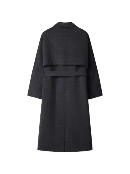 Cu centură palton Maison Kitsune în carouri albastru