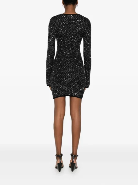 Rochie mini Patrizia Pepe cu paiete de costum negru