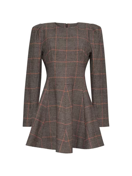 Rochie mini Cara Cara în carouri maro