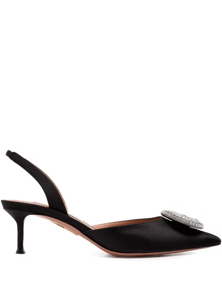 Pantofi cu toc Aquazzura de cristal negru