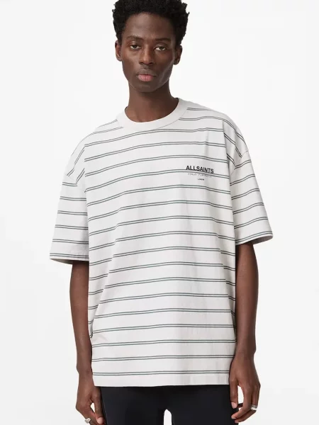 AllSaints tricou pentru bărbați din UNDERGRND STRIPE SS gri