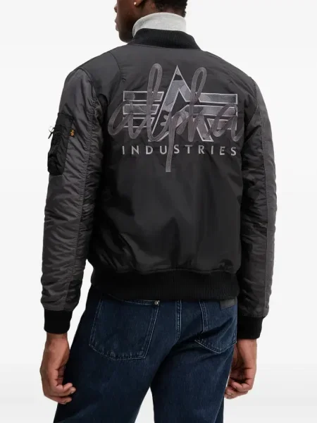 Geacă bomber Alpha Industries cu broderie negru