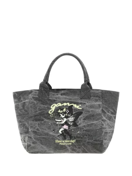 Geantă shopper Ganni gri