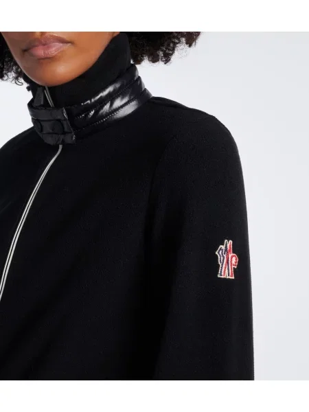 Pulover Moncler Grenoble din fleece negru