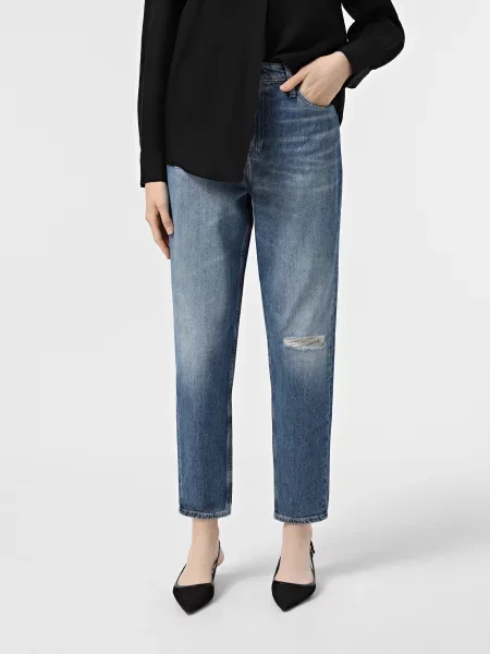 Джинси мом Calvin Klein Jeans бавовна/перероблена синій
