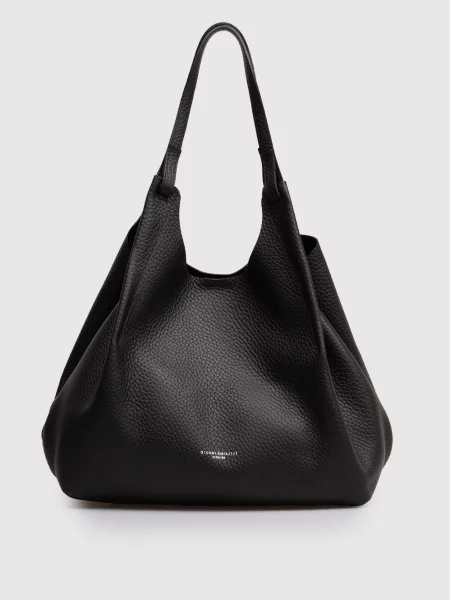 Шкіряна сумка-тоут Dua Gianni Chiarini чорна