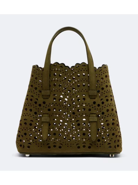 Top Alaïa din piele verde