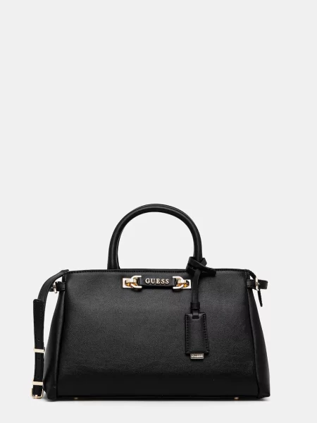 Lniana listonoszka Guess czarna