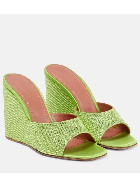 Sandale Amina Muaddi cu pană verde