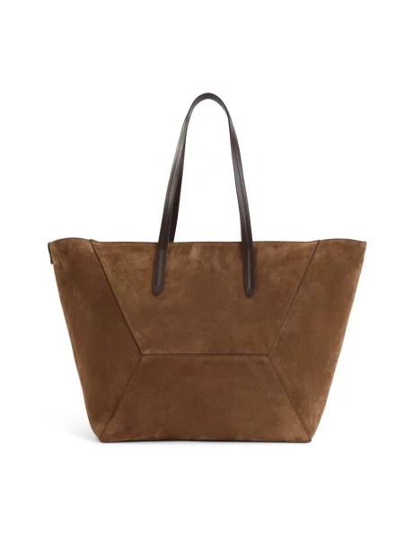 Shopperka Brunello Cucinelli zamszowa brązowa
