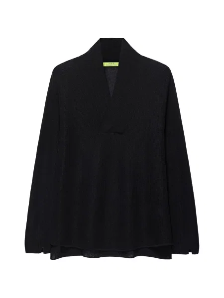 Gulerat pulover Shanghai Tang din jacard cu autograf negru