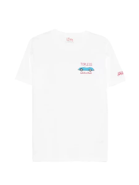 Tricou grafic Mc2 Saint Barth cu imagine alb
