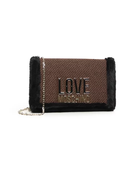 Wielobarwność torebka crossbody Love Moschino brązowa