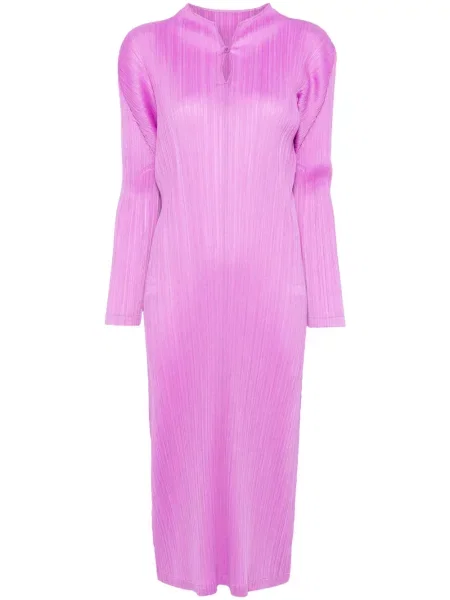 Rochie midi Pleats Please Issey Miyake plisată până la genunchi de costum violet