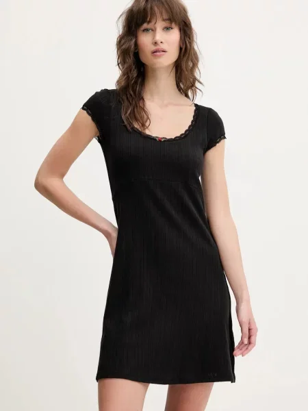Tommy Jeans rochie din mini drept negru