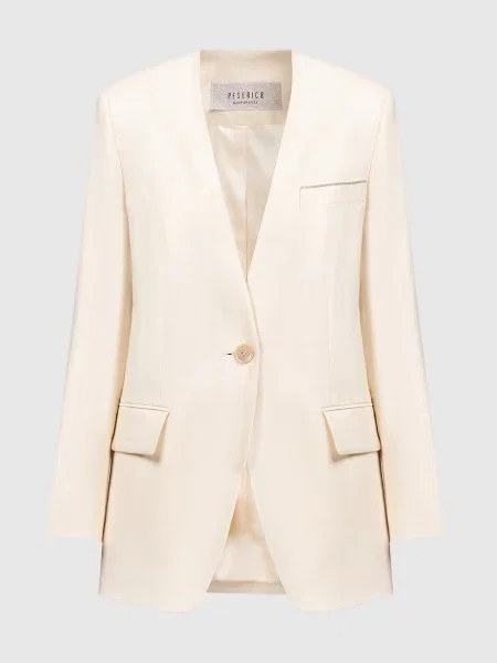 Жакет з льону з ланцюжком моніль Peserico бежевий