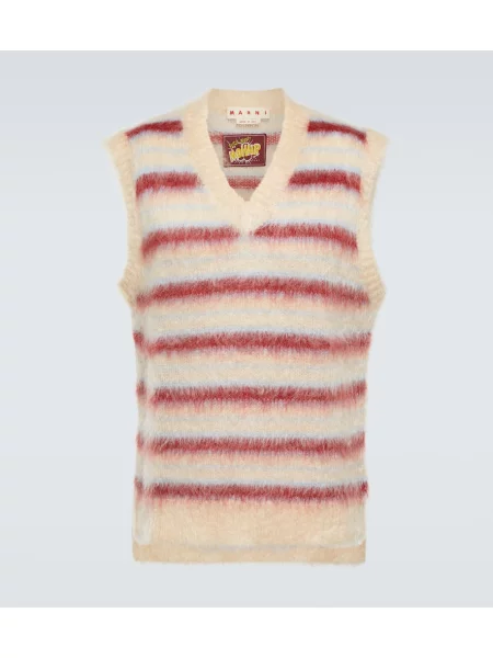 Vestă Marni de lână cu dungi bej