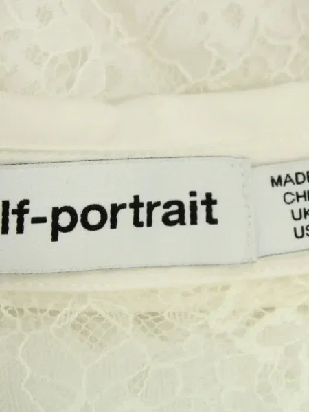 Rochie mini Self-portrait din dantelă de costum alb