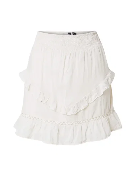 PIECES Fustă PCASTRID murdar alb