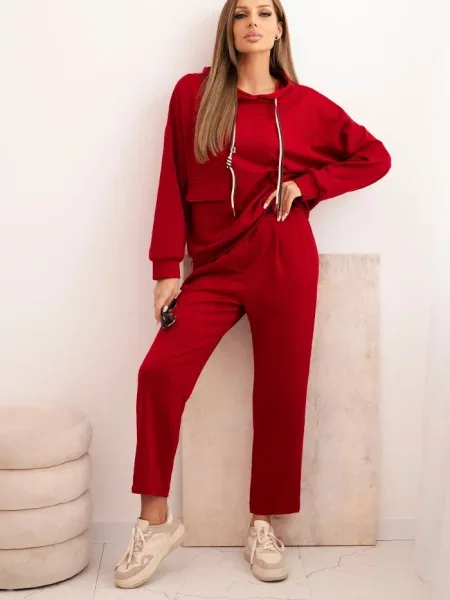 Bluza z kapturem Kesi Włoski z kapturem bordowa