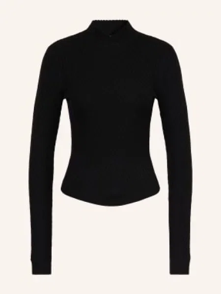Victoria Beckham Sweter Z Wełny Merynosowej schwarz czarny