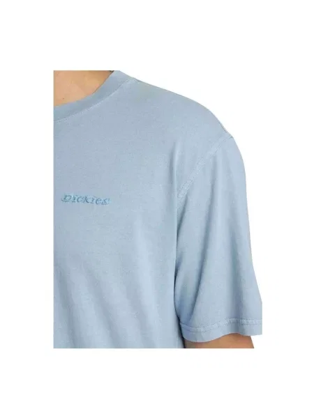 T-shirt z okrągłym dekoltem i wyhaftowanym logo Dickies niebieska