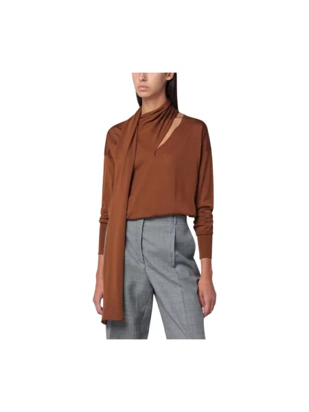 Sweter Roberto Collina wełniany brązowy