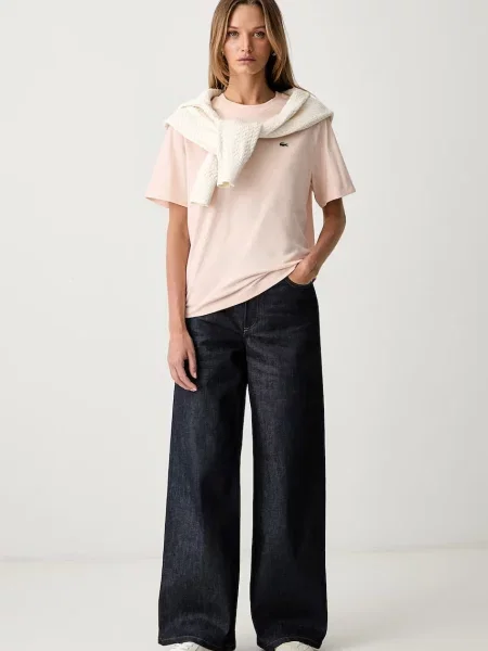 Lacoste Tricou | Relaxed fit roz