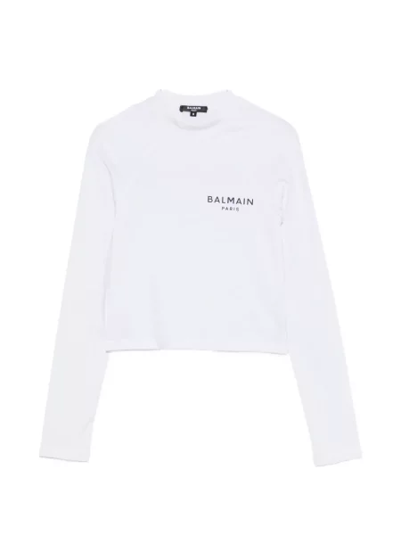 Decupat tricou Balmain cu imagine verde