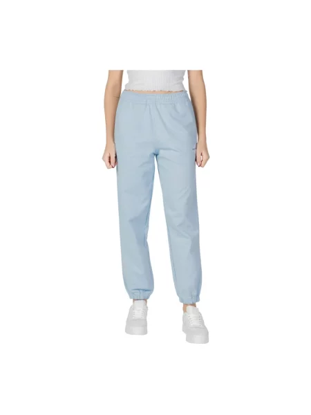 Spodnie Calvin Klein Jeans z wysoką talią niebieskie