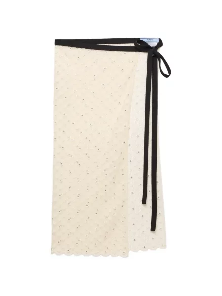 Fustă Prada cu broderie din dantelă
