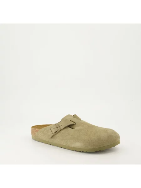 Birkenstock Klapki Boston Leve Zielony beżowe