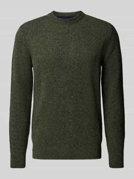 Sweter z mieszanki wełny i jedwabiu z okrągłym dekoltem model TISBURY' Barbour zielony