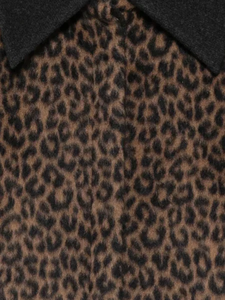 Geacă Alysi de lână cu imagine cu model leopard maro