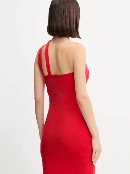 Herve Leger rochie Molly mini mulată roșu