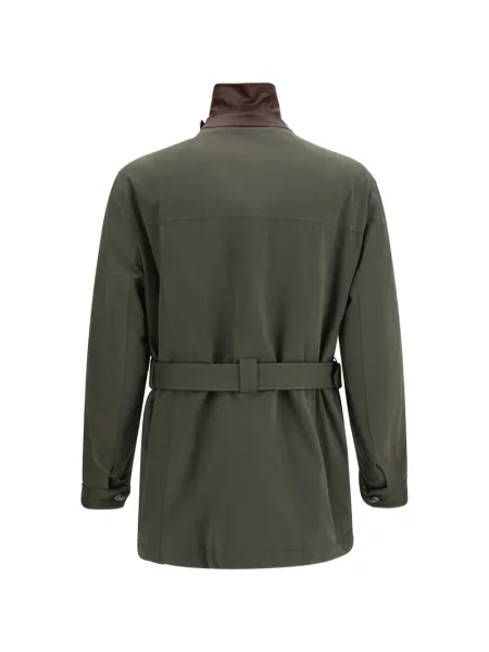 Cu centură palton Brunello Cucinelli verde