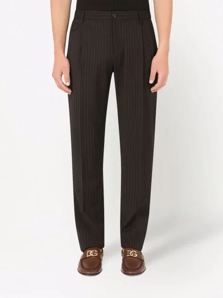 Vlněné kalhoty Dolce & Gabbana černé