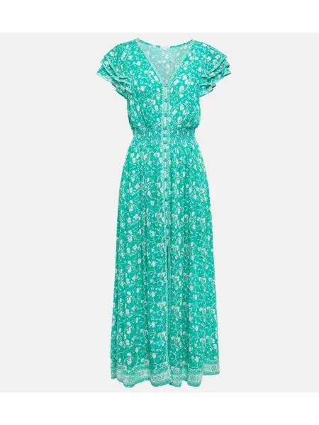 Rochie midi Poupette St Barth cu model floral până la genunchi de costum