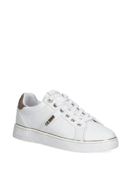 Sneakerși Guess din piele alb