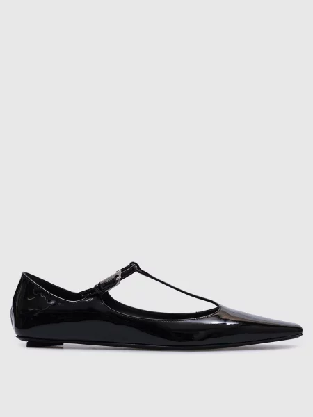 Шкіряні лаковані балетки Juno The Attico чорні