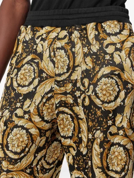 Pantaloni Versace din jacard auriu
