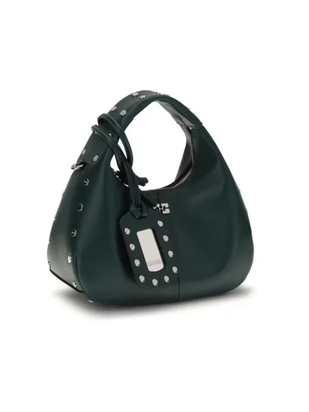 GANNI Hobo Mini Studs torebka zielona