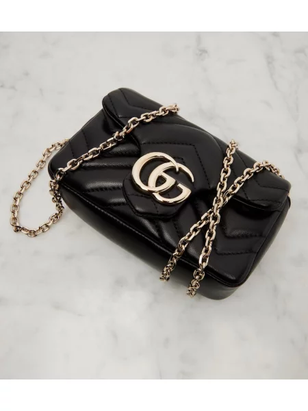 Geanta de piele Gucci GG Marmont din piele negru
