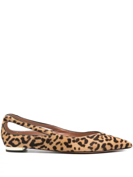 Balerini Aquazzura cu imagine cu model leopard maro