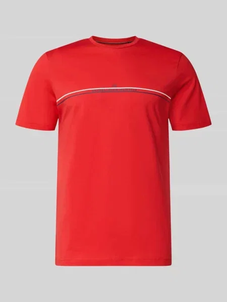 T-shirt o kroju regular fit z nadrukiem z logo Christian Berg Men czerwona